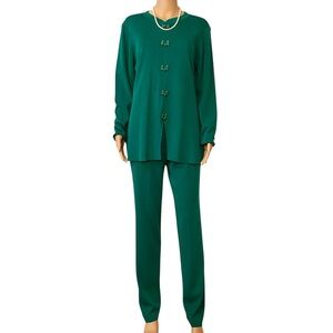 Howard Wolf Women’s Size Small Solid Emerald Green Long Sleeve and Pants Set